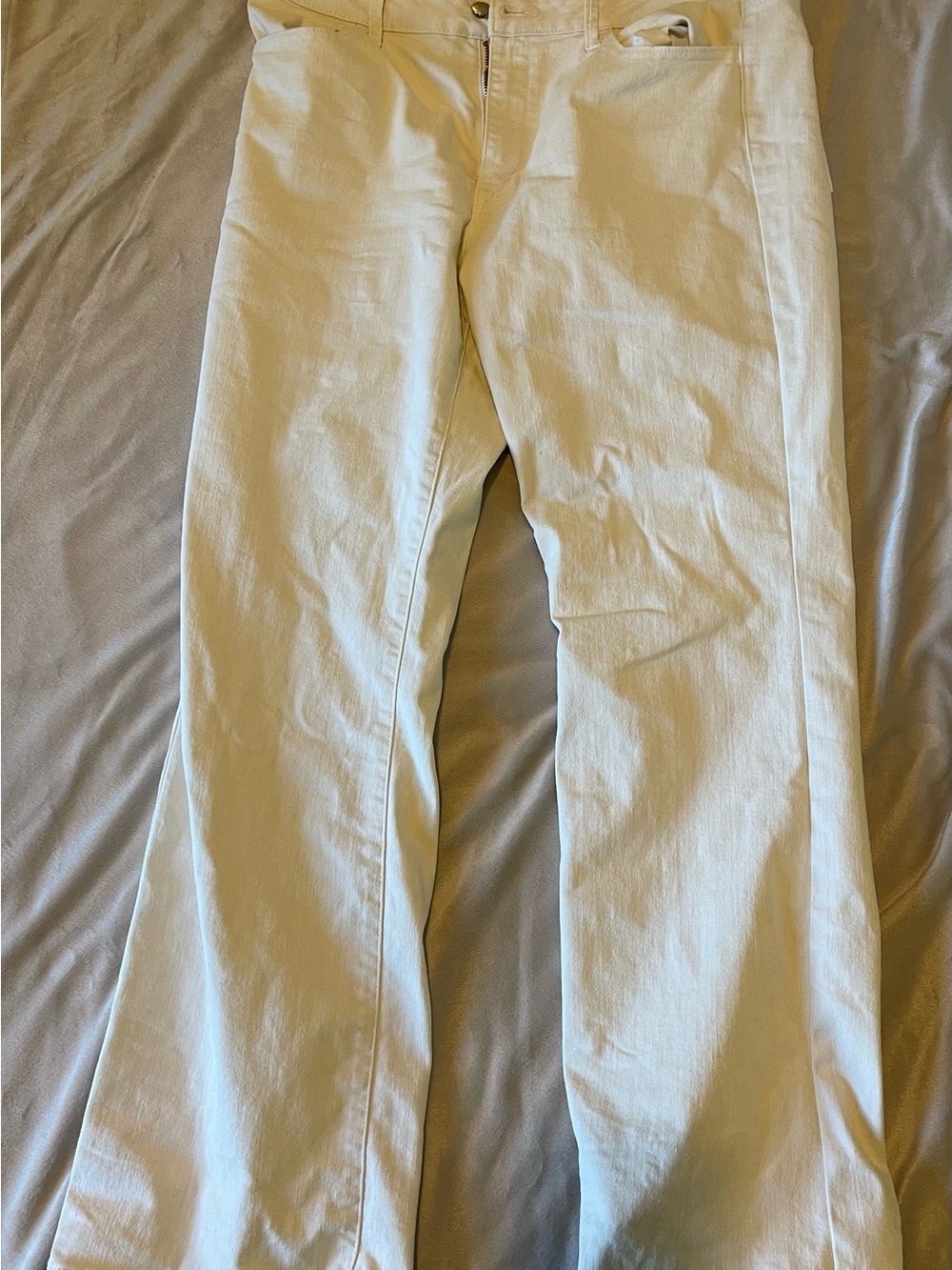 Indigo Cream Wide-Leg Jeans